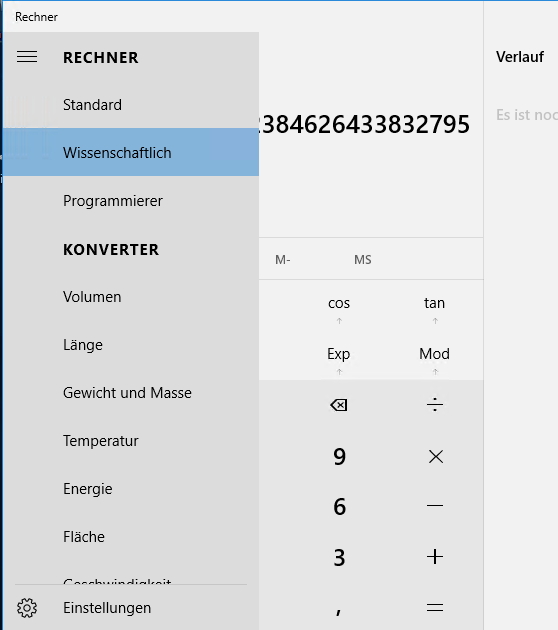  The Calculator in Windows 10 provides a new surface & # XE4; che (Screenshot: Thomas Joos) 